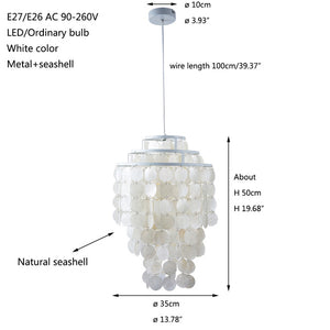 white natural seashell hanging lamp - KITCHEN HELPER