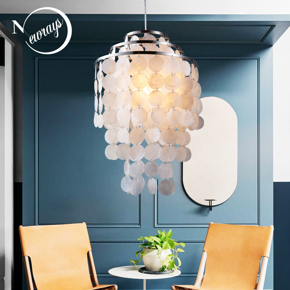 white natural seashell hanging lamp - KITCHEN HELPER