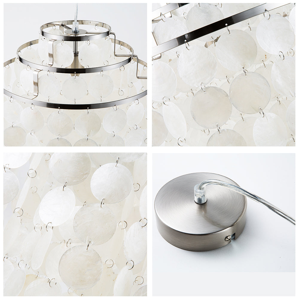 white natural seashell hanging lamp - KITCHEN HELPER