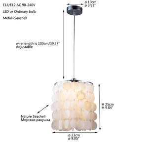 white natural seashell hanging lamp - KITCHEN HELPER