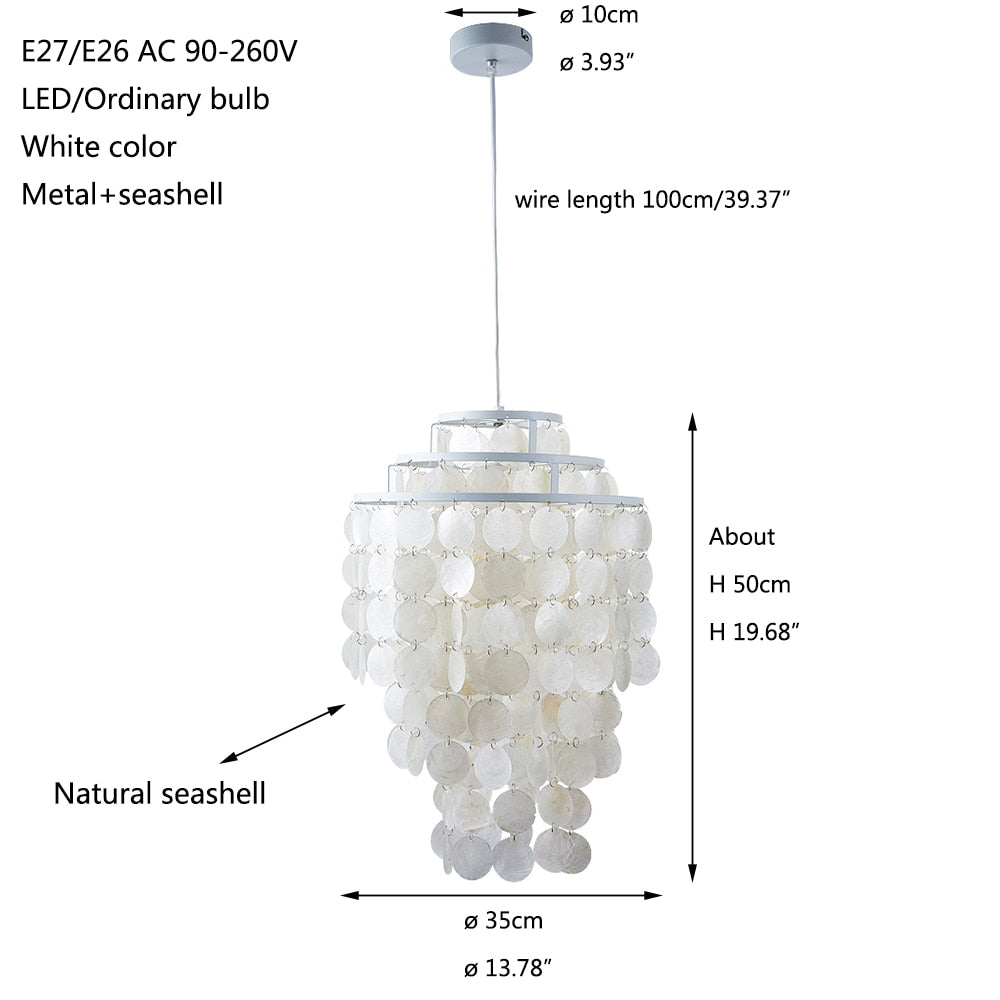 white natural seashell hanging lamp - KITCHEN HELPER
